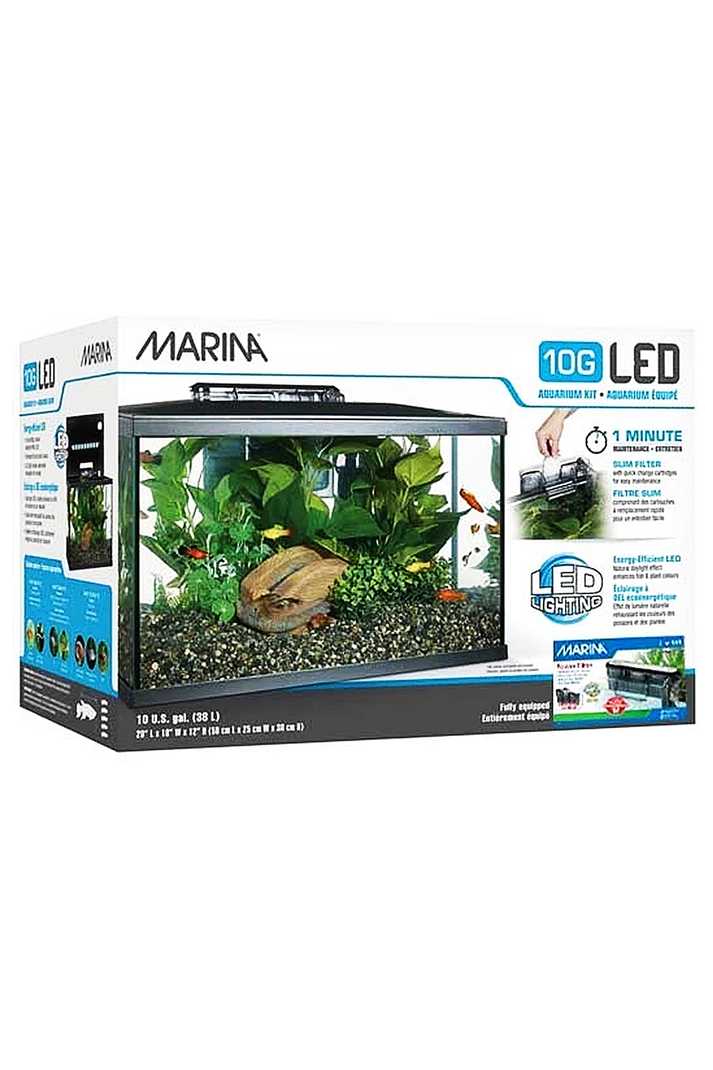 Acuario Marina LED KIT 10G de 38 litros