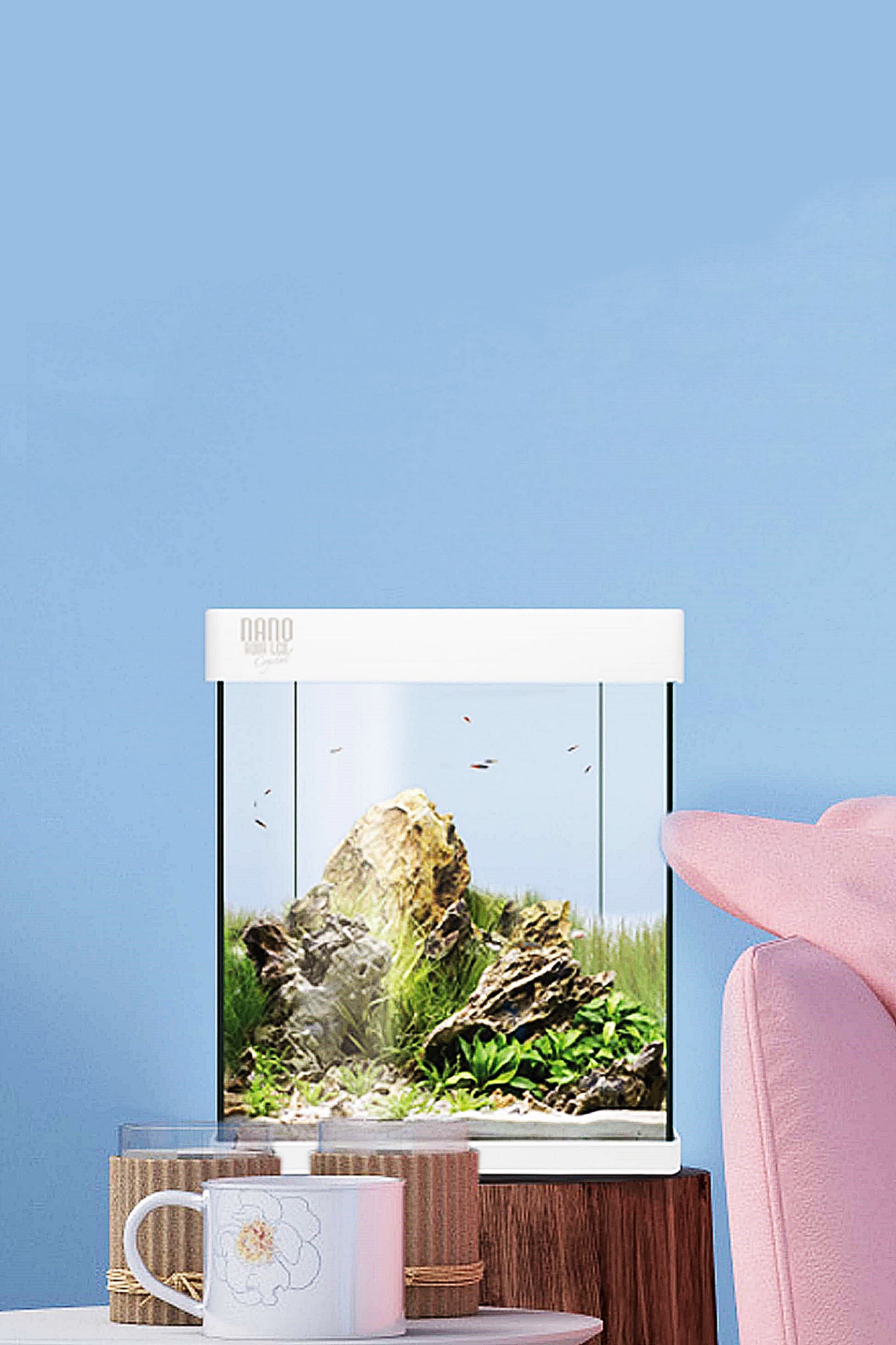 Acuario Kit Nano AquaLED Crystal 30 de 30 litros en Blanco