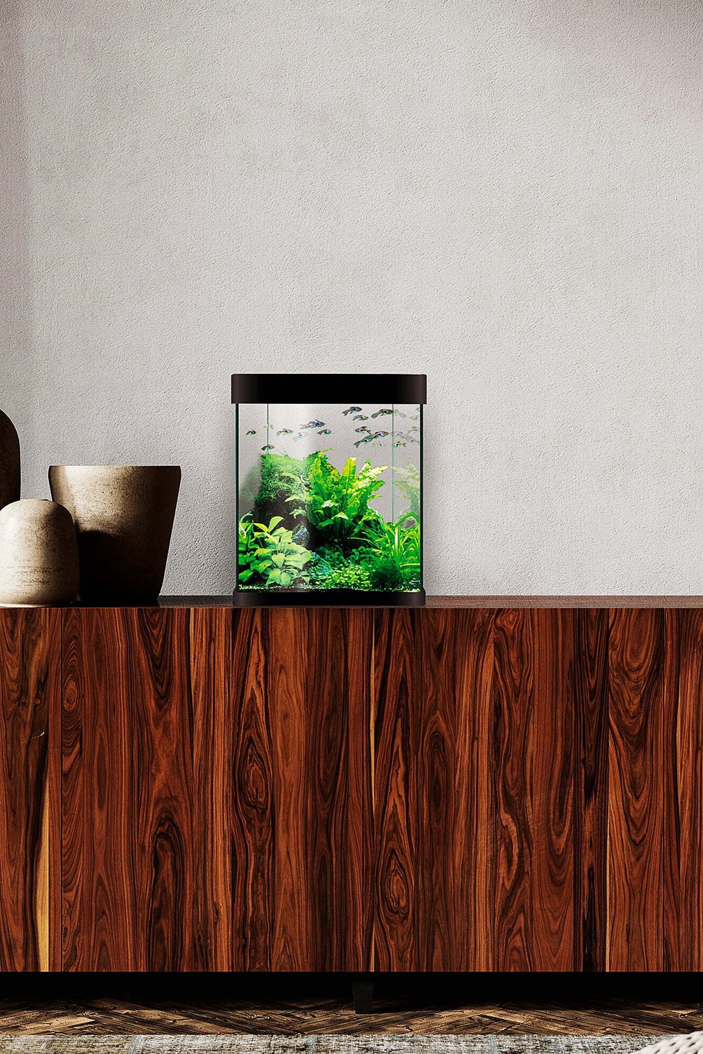 Acuario Kit Nano AquaLED Crystal 10 de 10 litros en Negro