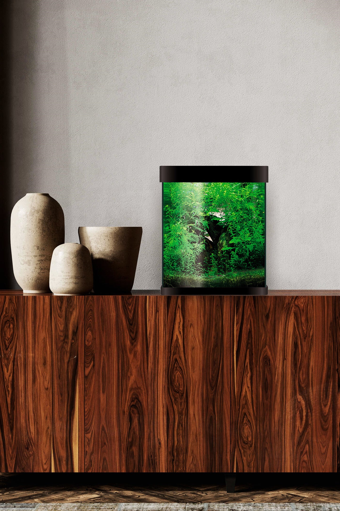 Acuario Kit Nano AquaLED Crystal 20 de 20 litros en Negro