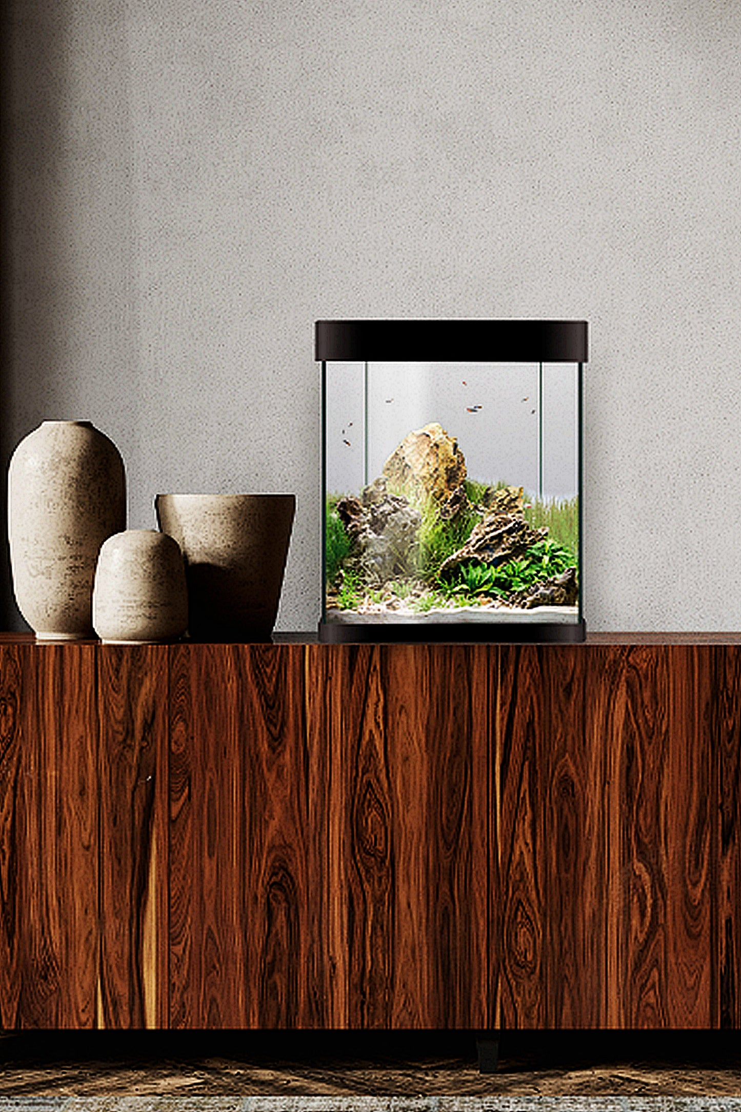 Acuario Kit Nano AquaLED Crystal 30 de 30 litros en Negro