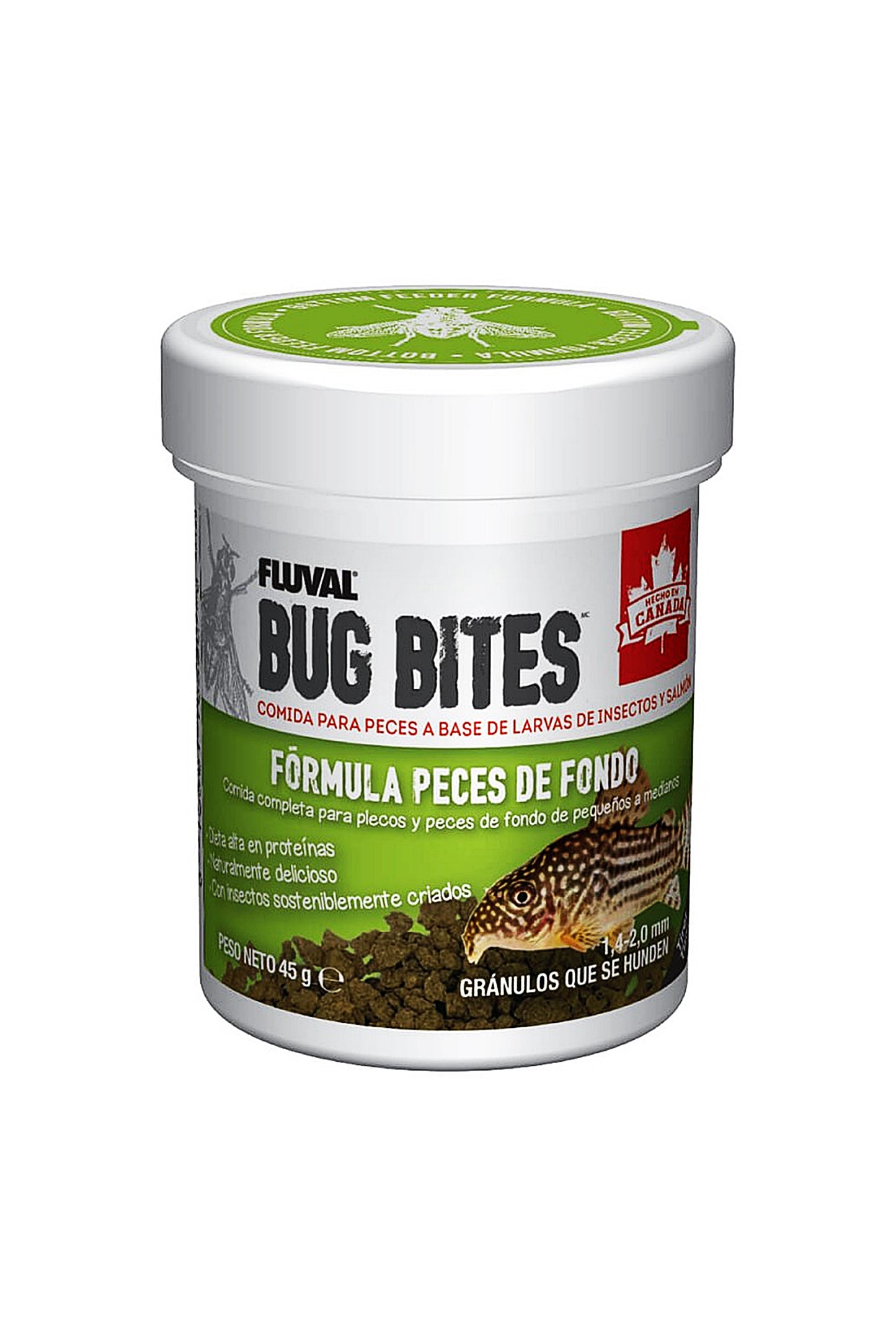 Fluval - Bug Bites Plecos Granulado, 45G