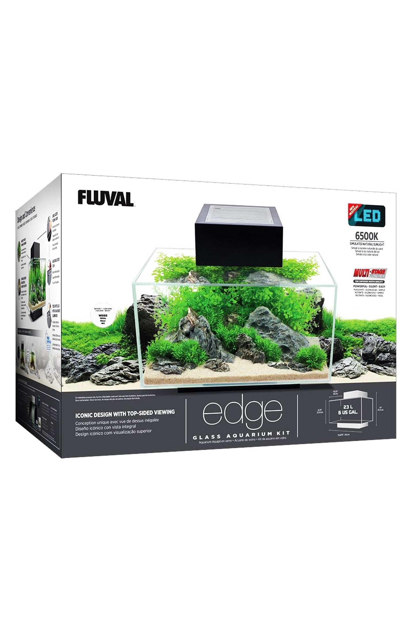 Fluval - Edge LED 2.0 Nano Acuario Blanco - 46L