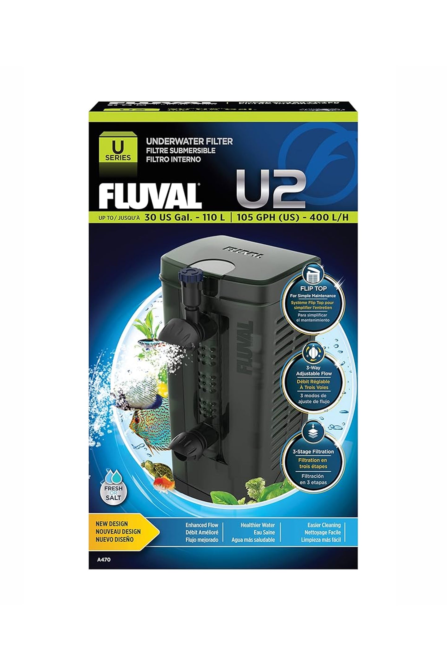 Fluval - Filtro Interno U2, 110L