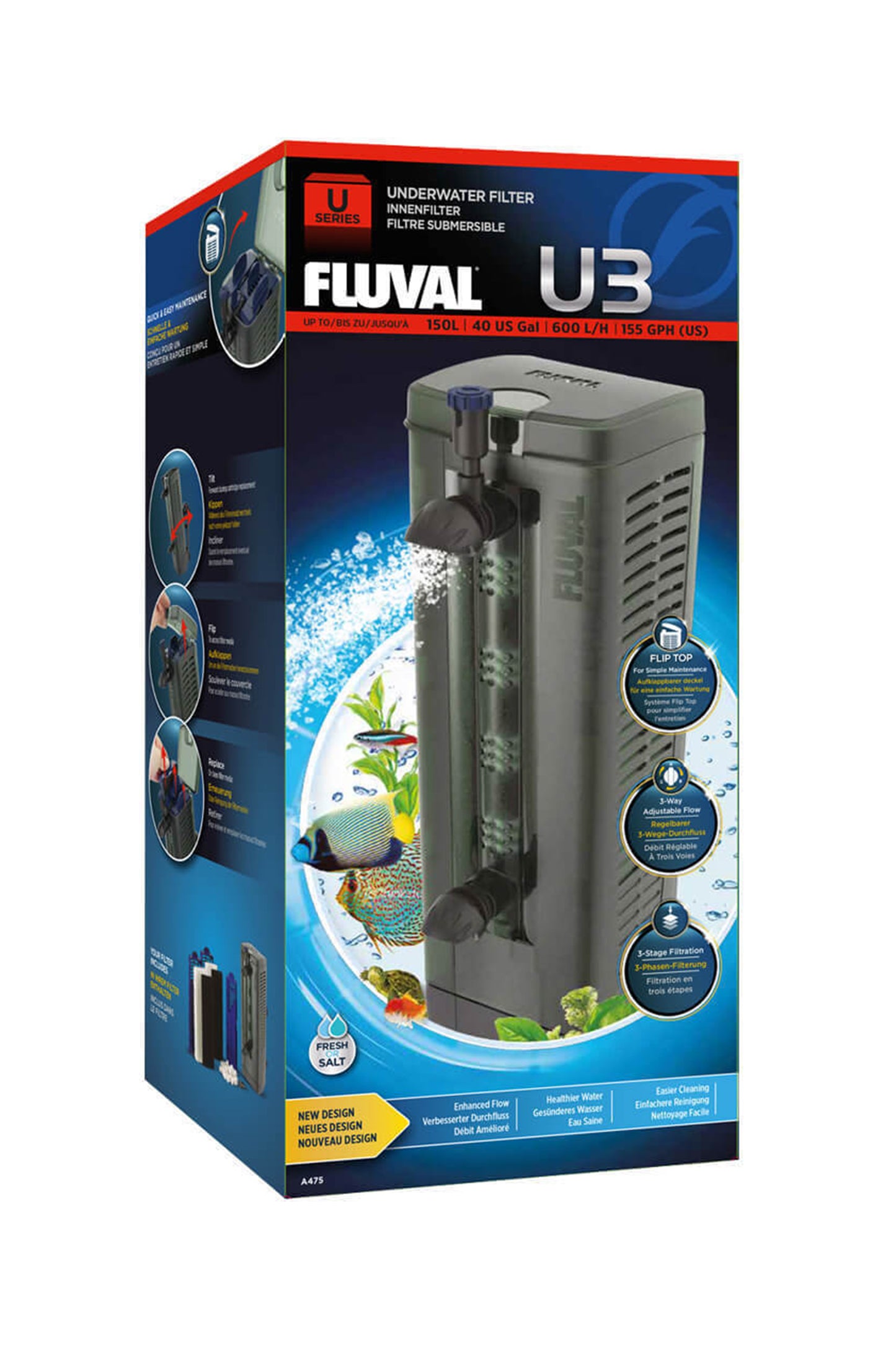 Fluval - Filtro Interno U3, 150L