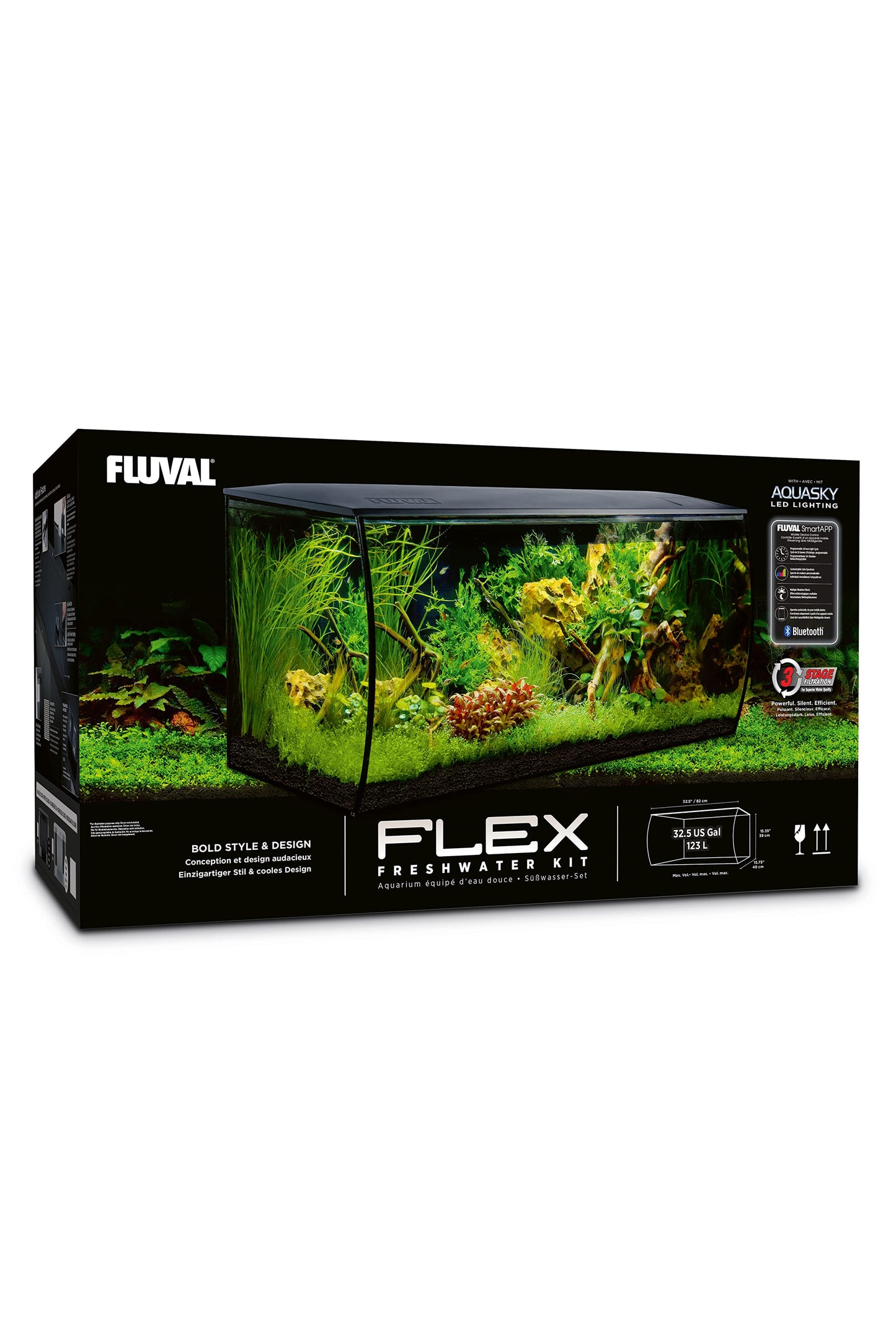 Fluval - Flex Kit Acuario, Negro, 123L