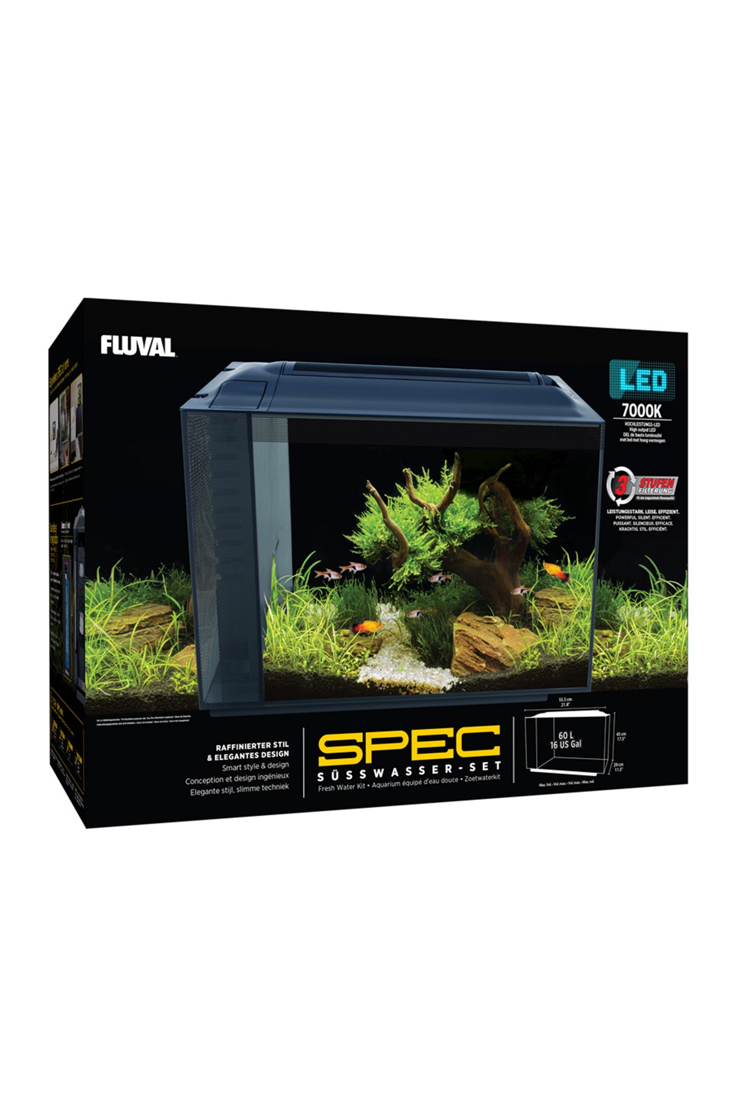 Fluval - Spec Nano Acuario Negro, 60L