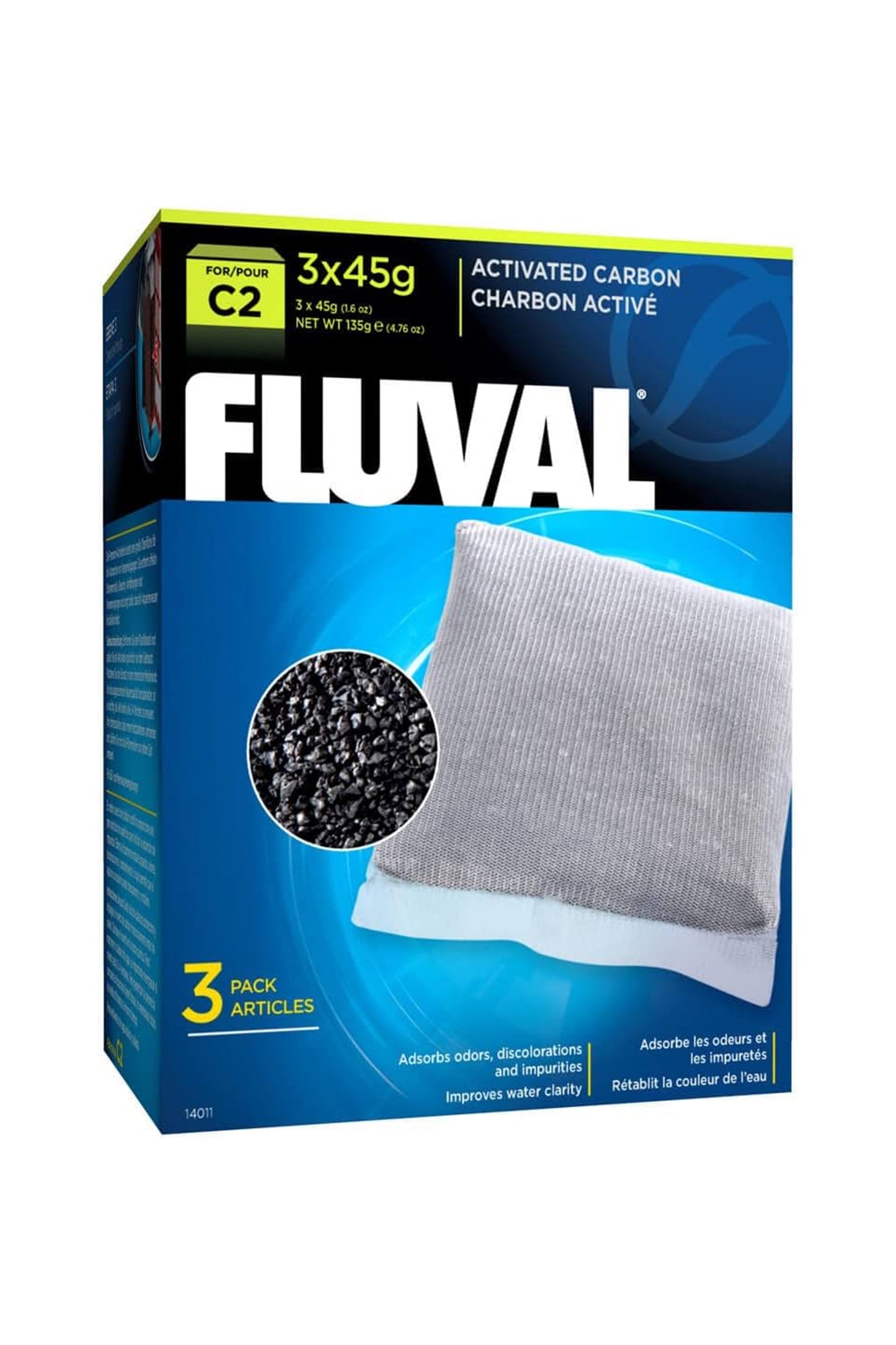 Fluval - Carbón Activado C2 - 3 uds