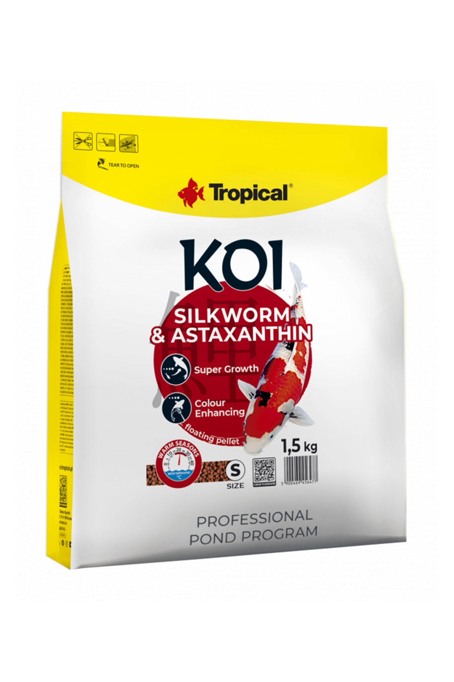 Tropical - Koi Silkworm & Astaxanthin Pellet S 5L/1,5 kg