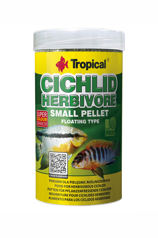 Tropical - Pellets Ciclidos Herbivoros S 250 ml.