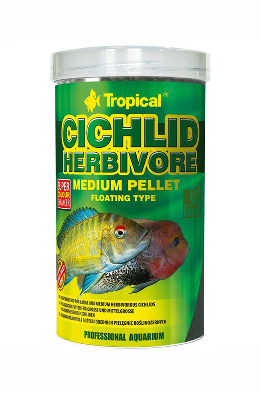 Tropical - Pellets Ciclidos Herbivoros M 1000 ml.