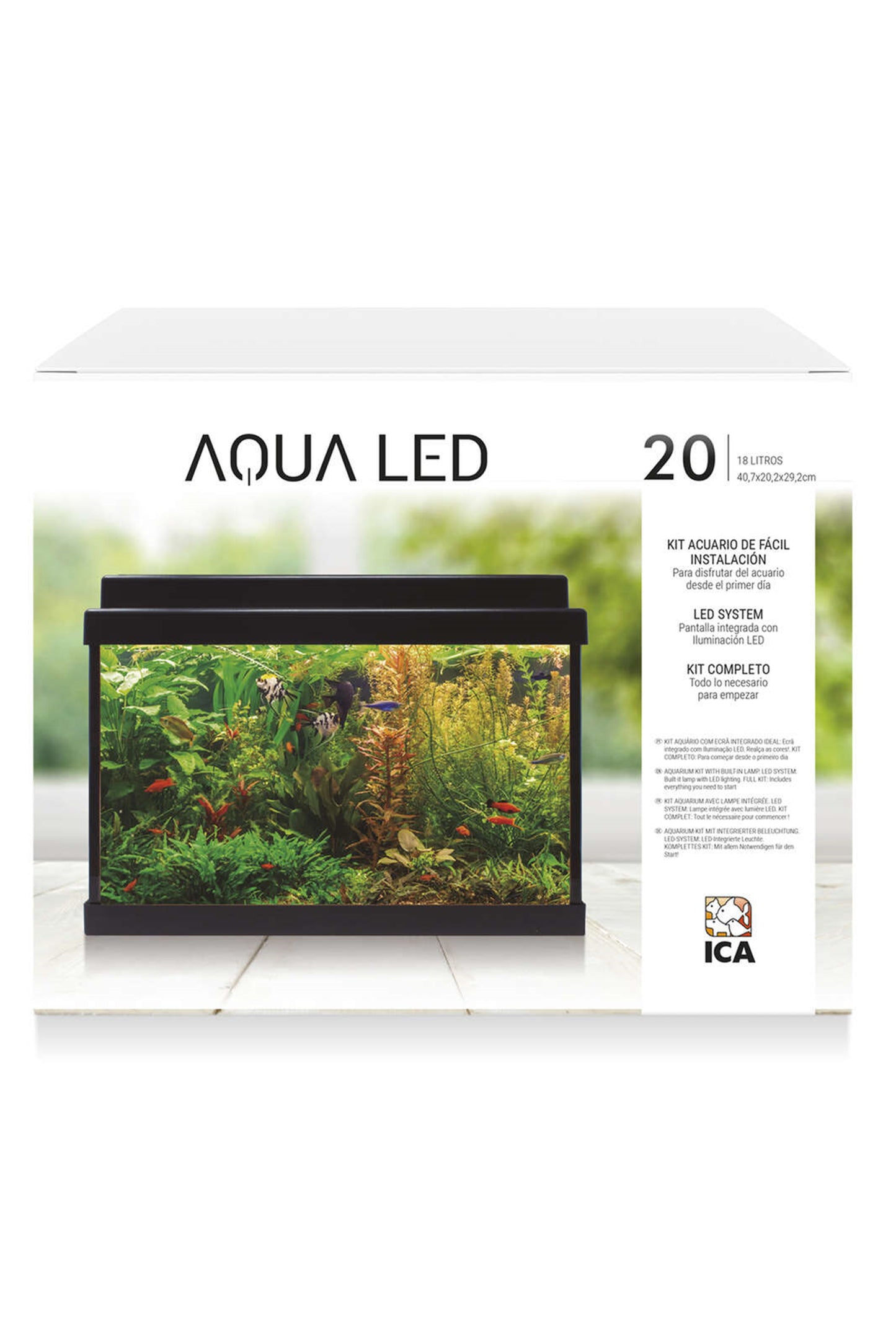 AquaLED 20 Aquarium-Set mit Innenfilter (20 Liter), Schwarz