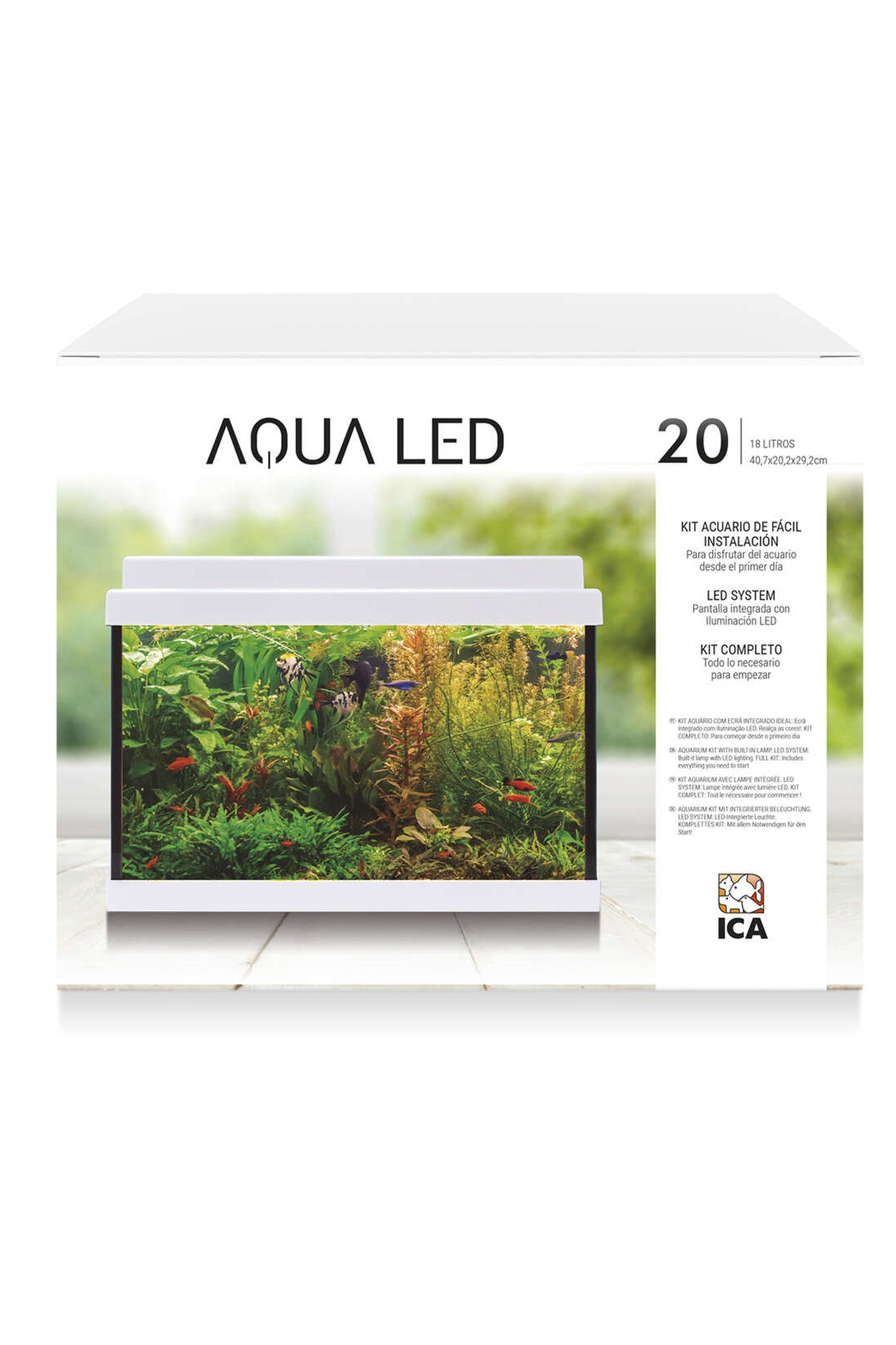 Acuario Kit AquaLED 20 con Filtro Interior (20 litros) Blanco