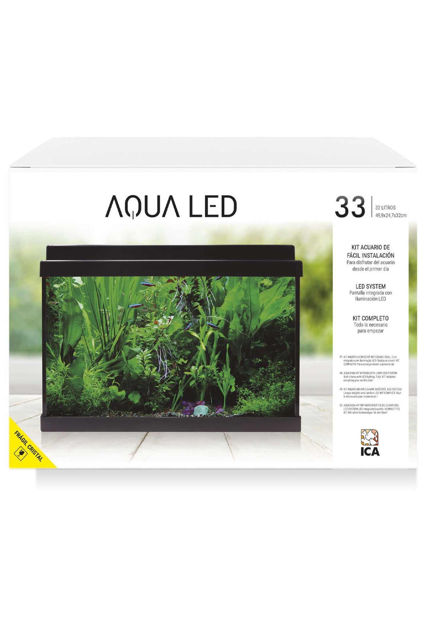 Acuario Kit AquaLED 33 con Filtro Interior (33 litros) Negro