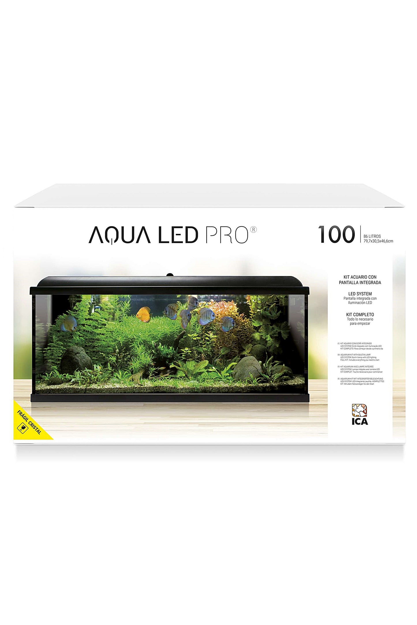 Acuario Kit AquaLED PRO 100 con Filtro Interior (100 litros) Negro