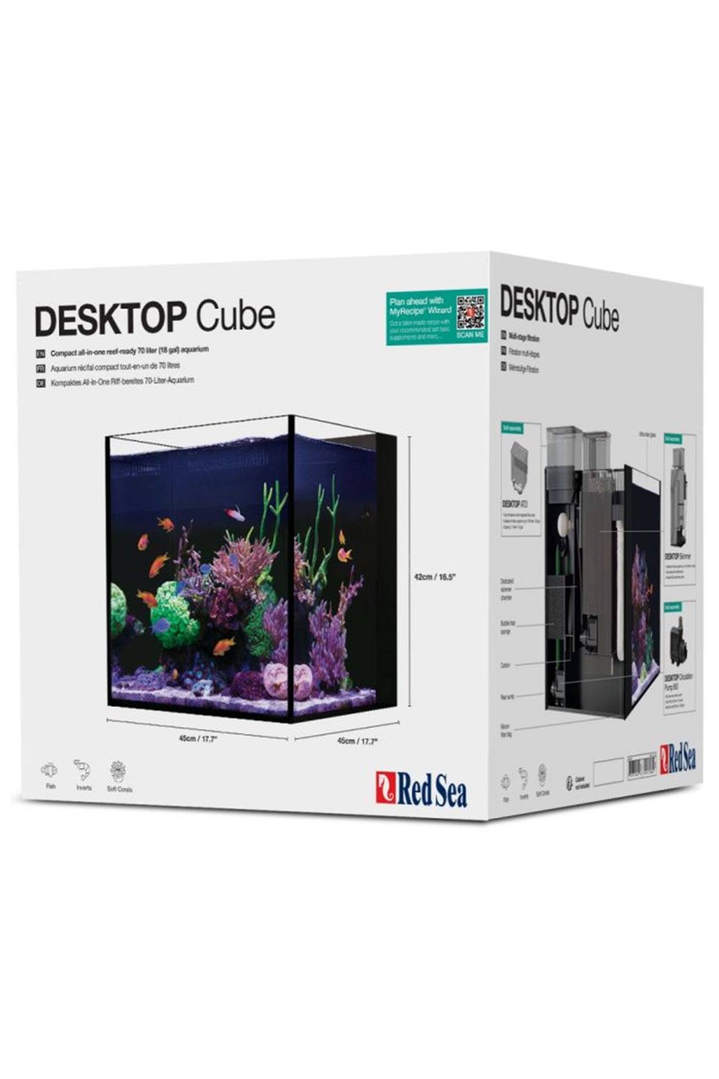 DESKTOP CUBE (No incluye Luz, Mesa ni Skimmer) de 70 litros