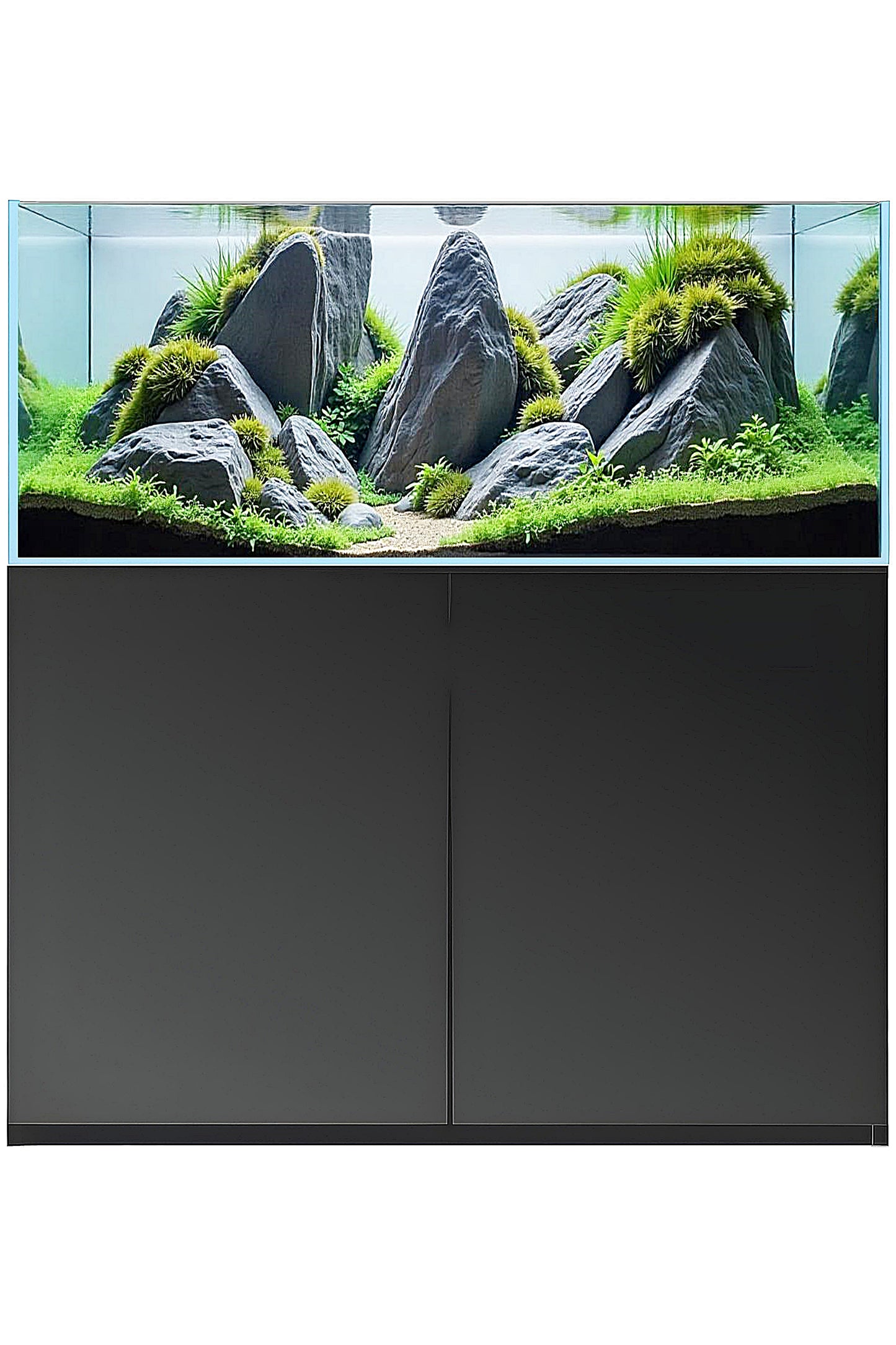 Acuario Gran Cubic SUPER AQUASCAPING 122 de 366 litros en Negro