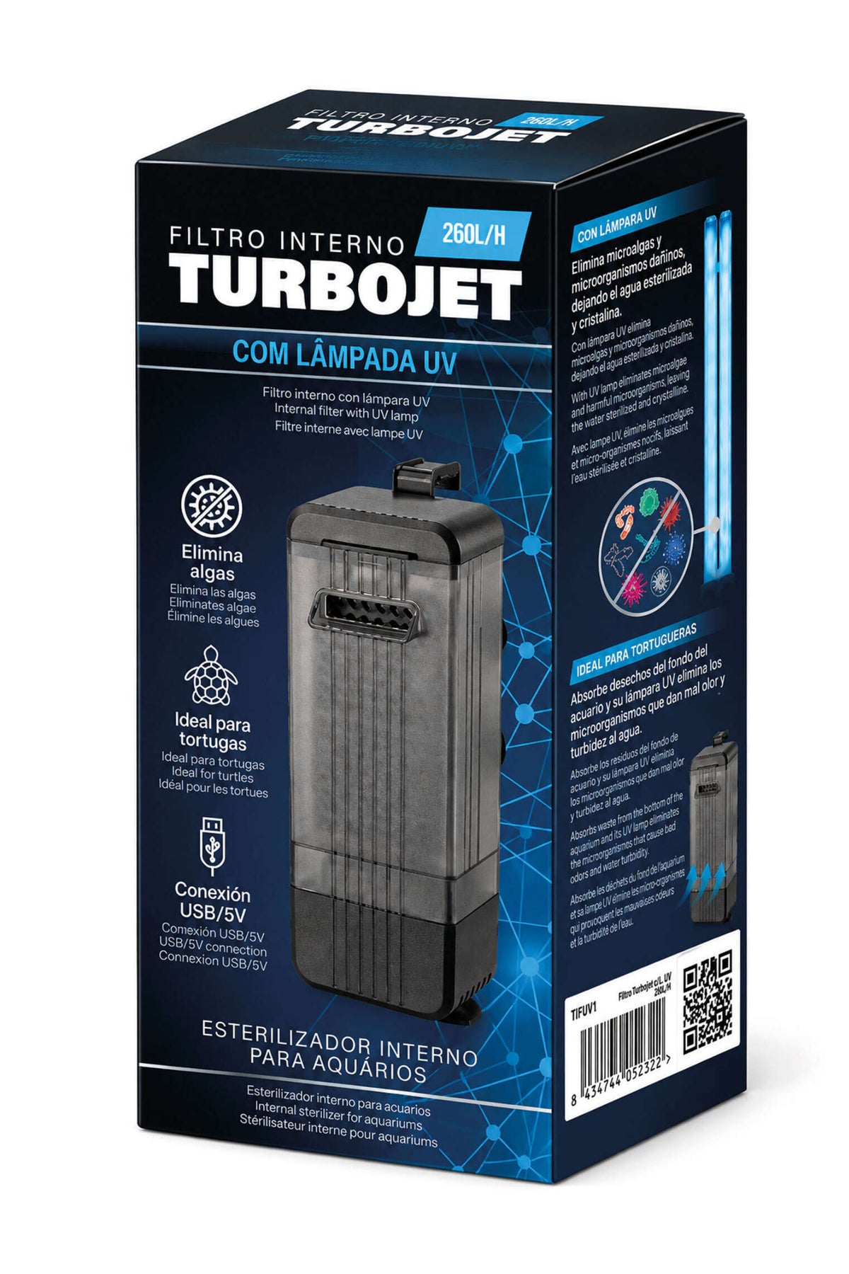 Filtro interior TURBOJET con UV (250 litros/hora)