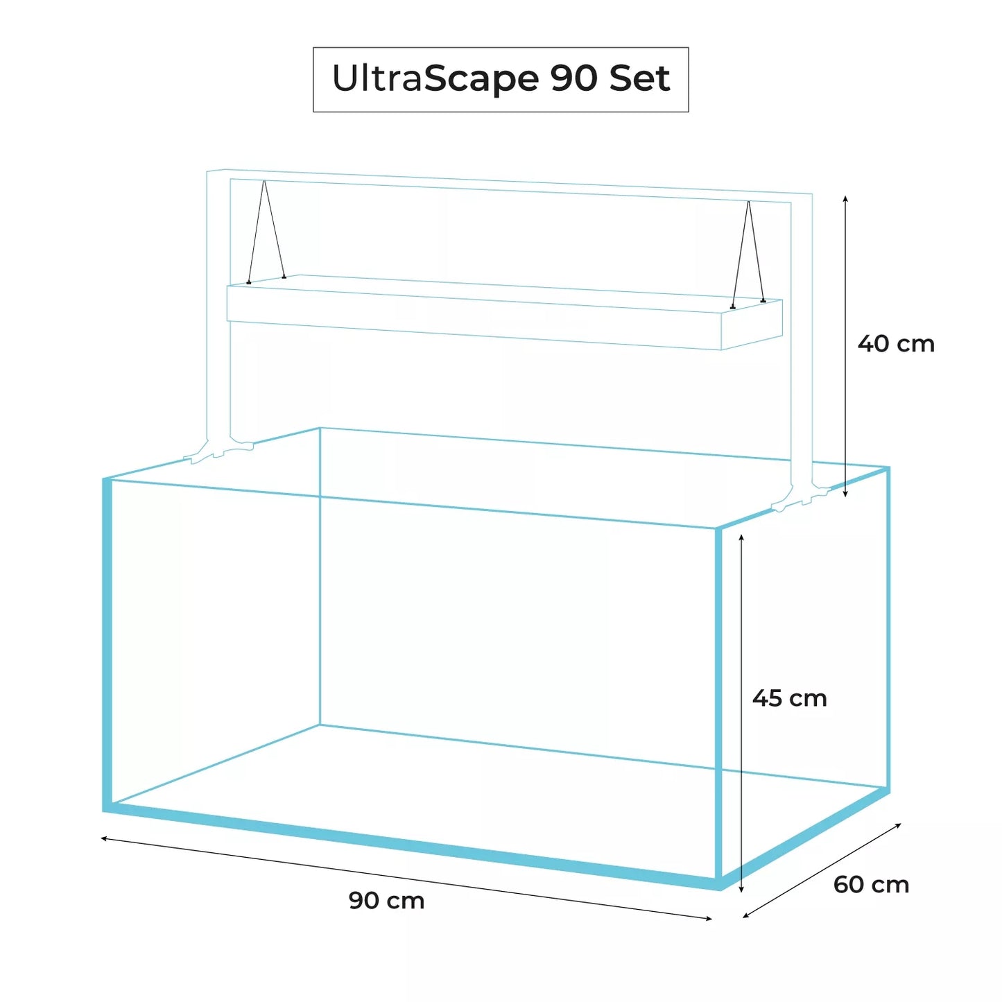 AQUAEL - Acuario Ultrascape 90 Snow Set de 243 litros