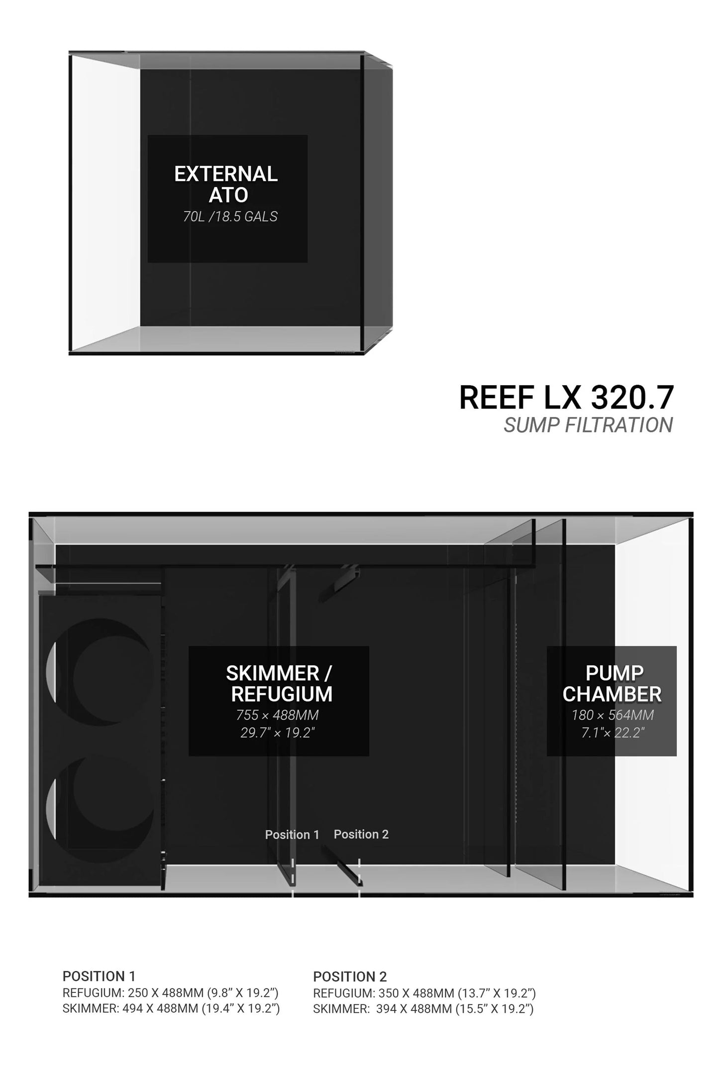 WATERBOX - Acuario REEF-LX 320.7 con mueble Blanco de 877 litros