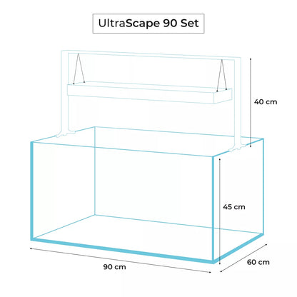 AQUAEL - Ultrascape 90 Snow Set - Acuario de 243 litros con mueble