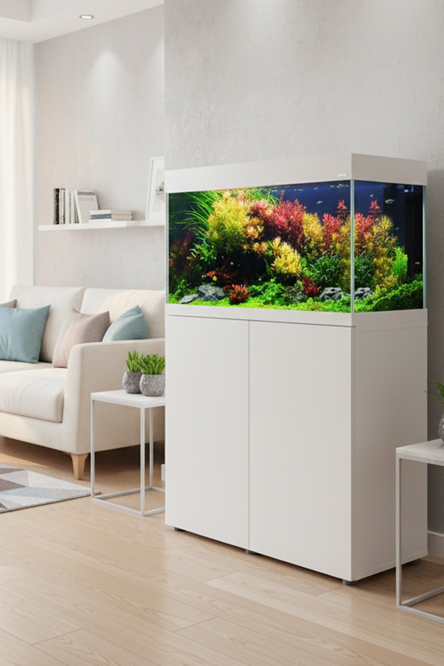 Acuario Optiset 125 litros con mueble Blanco