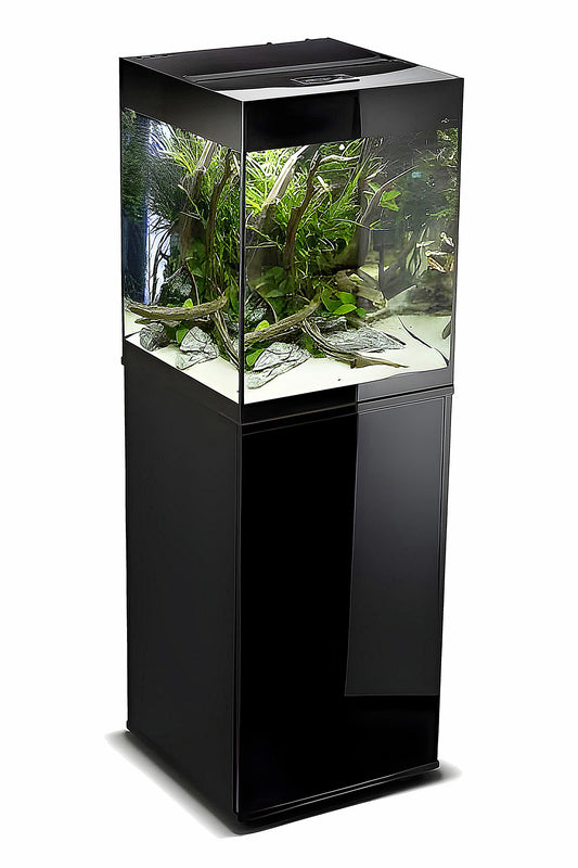 Acuario con mueble AQUAEL GLOSSY CUBE NEGRO de 135 litros