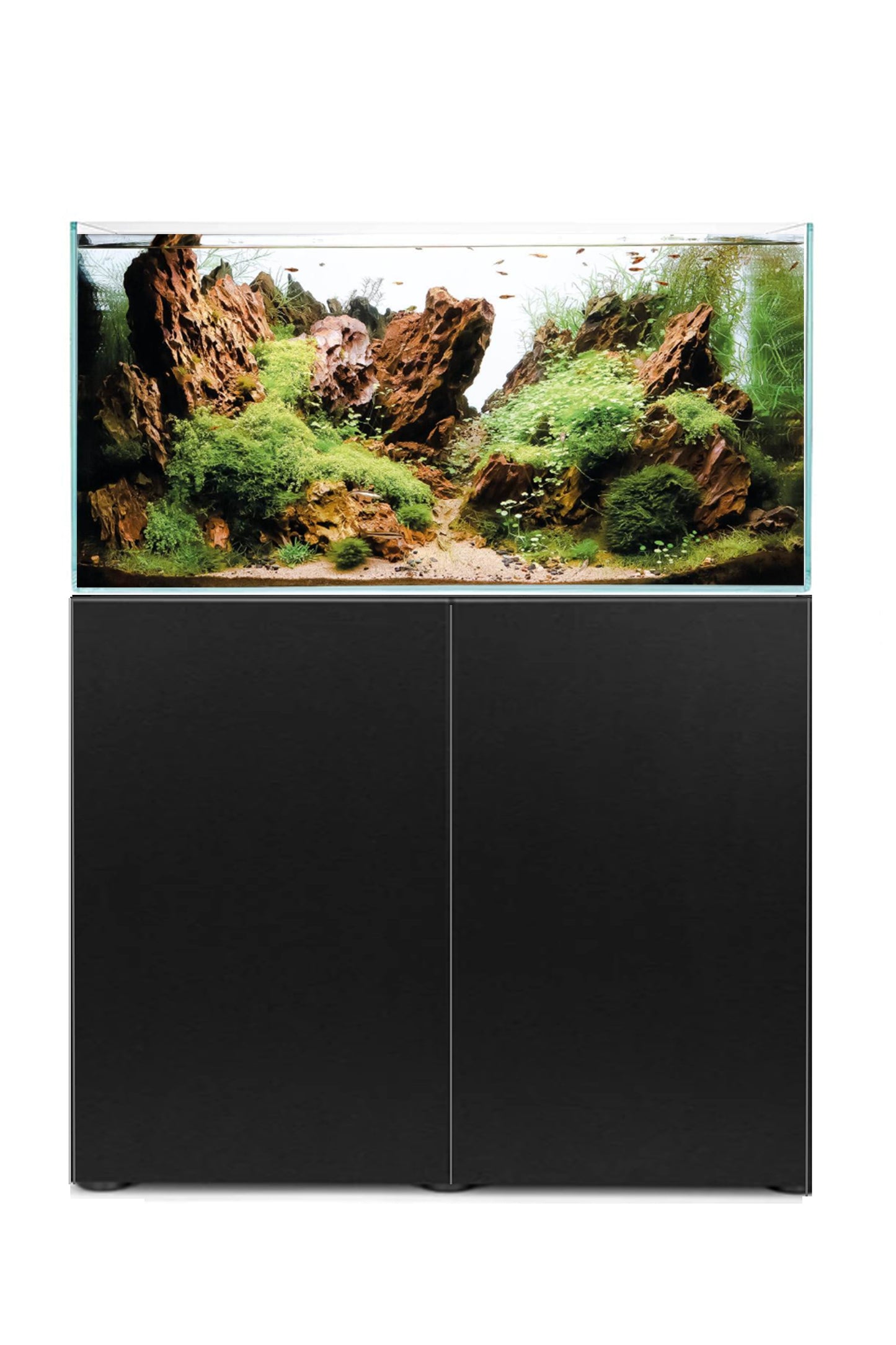 Opti Tank 100 de 200 litros - Urna de cristal óptico con mueble Negro