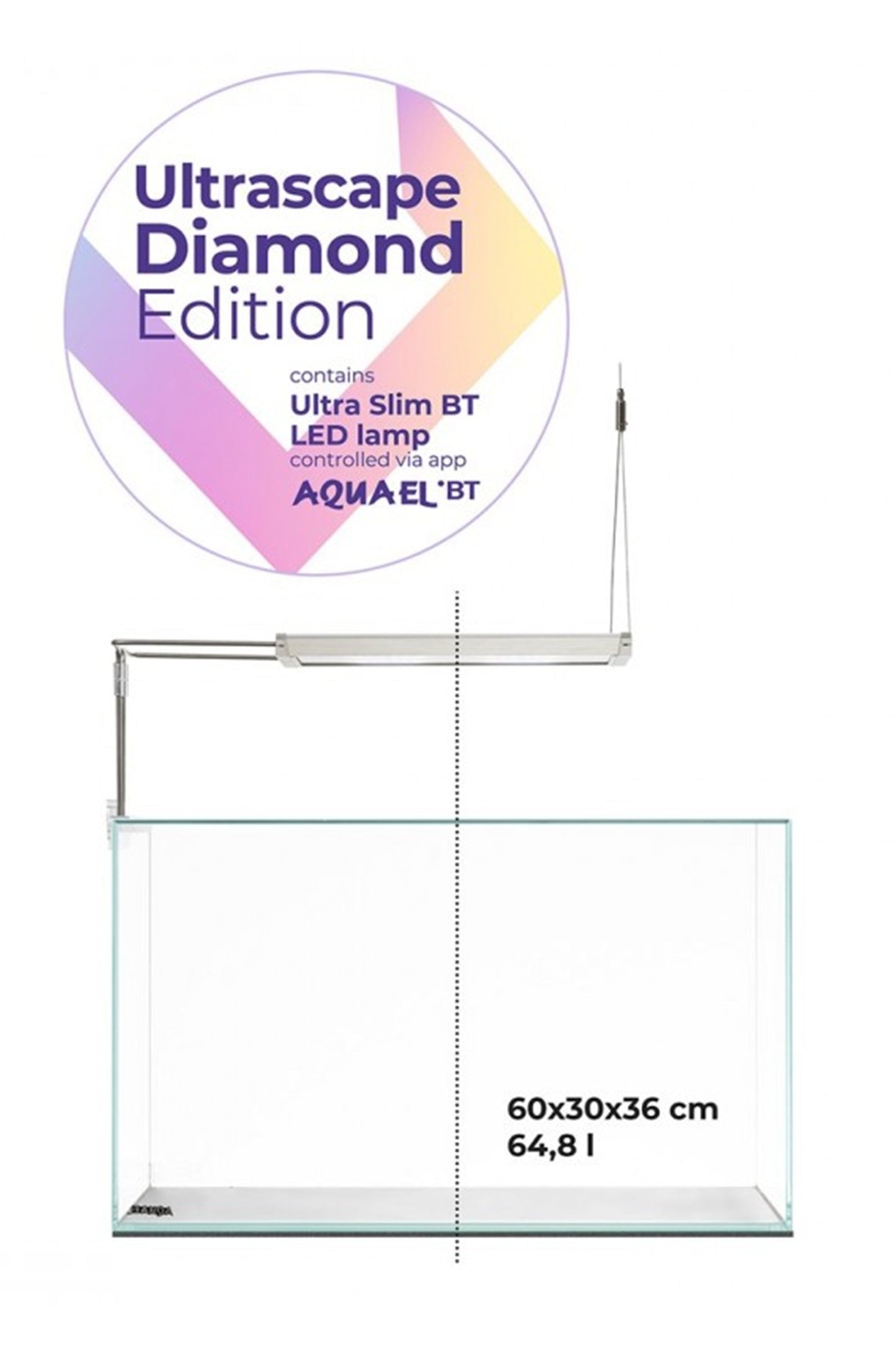 AQUAEL - Acuario Ultrascape 60 Diamond Edition de 65 litros