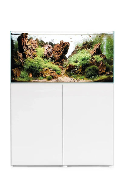 Opti Tank 100 de 200 litros - Urna de cristal óptico con mueble Blanco