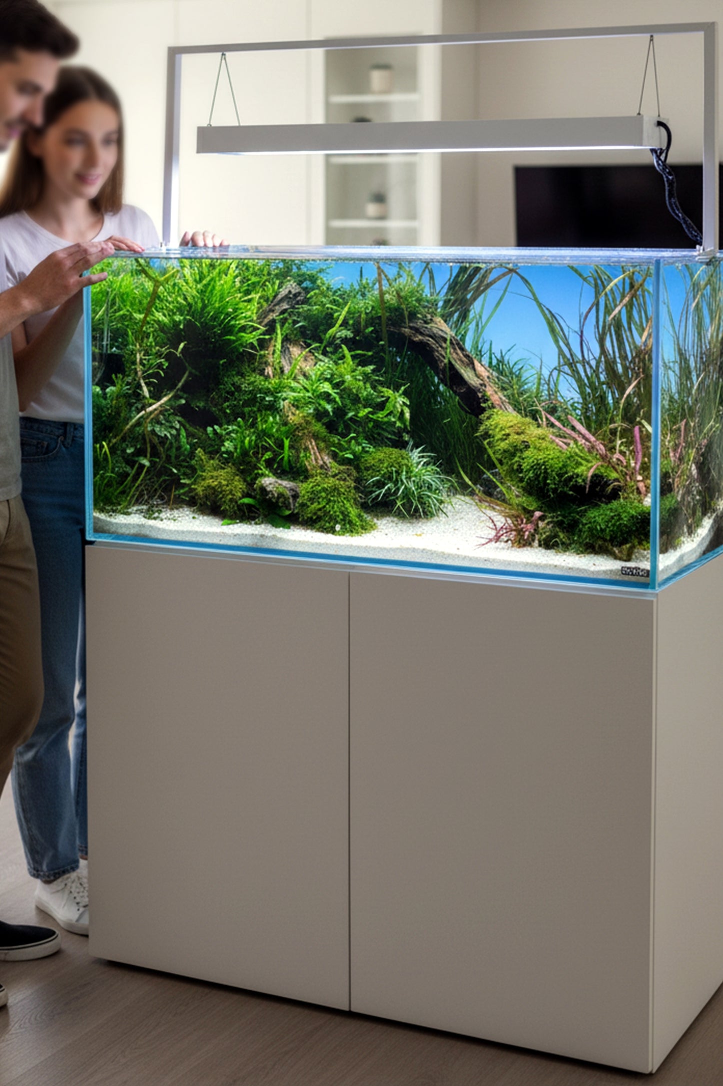 AQUAEL - Ultrascape 90 Snow Set - Acuario de 243 litros con mueble